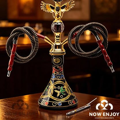 BLack Gold Eagle Design Smoking Pipe Hookah Set with Tobacco Bowl Water Pipe  Кальян Kit for Sheesha Shisha Smoke Accessories