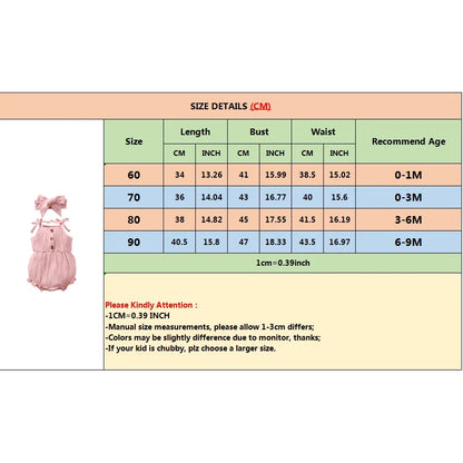 Newborn Baby Girl Bodysuit 0-9 Months Pink Cute Suspender Sleeveless Romper+Big Headband 2PCS Summer Clothes Set for Infant Girl