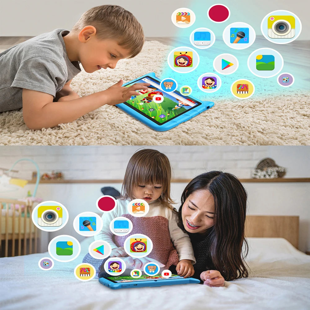 New 7 Inch 5G WiFi Tablet Quad Core 4GB RAM 64GB ROM Kids Learning Education Android Tablets Dual Cameras Google 4000mAh