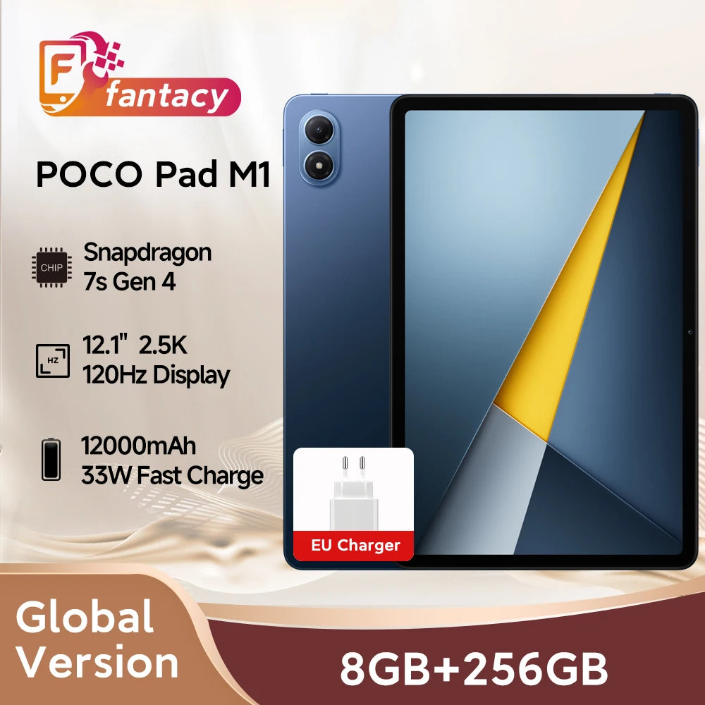 Global Version POCO Pad M1 Snapdragon 7s Gen 4 12.1" 2.5K Crystal-clear Display 33W Fast Charging 12000mAh Battery