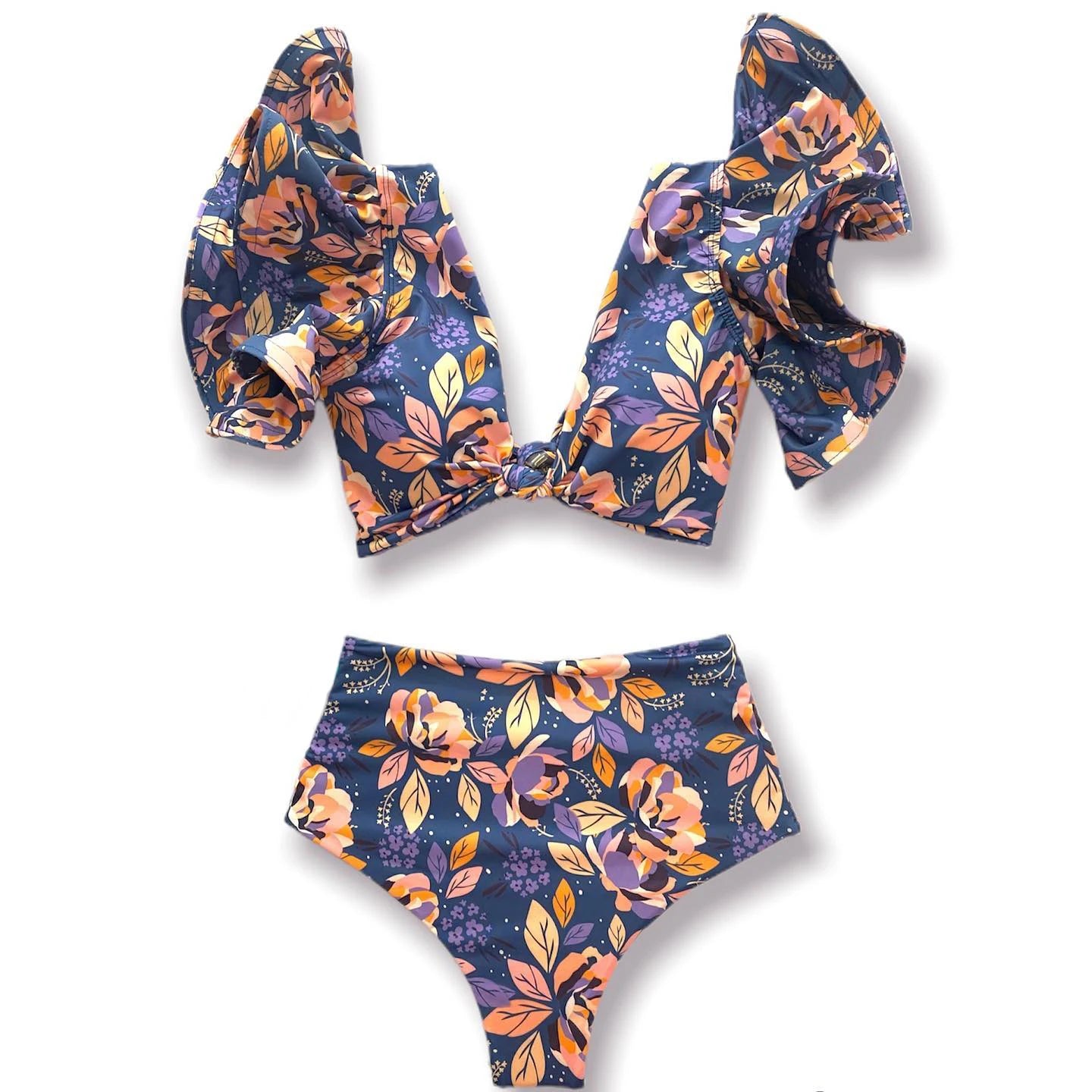 New Sexy Brazilian Bikini Set Ruffle Swimwear Women Push Up Swimsuit High Waist Print Floral Bathing Suit Biquini Female