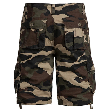 Men's Camo Shorts Summer Casual Half Pants Camouflage Outdoor Sports Short Pants Side Pocket Cotton Breathable Shorts