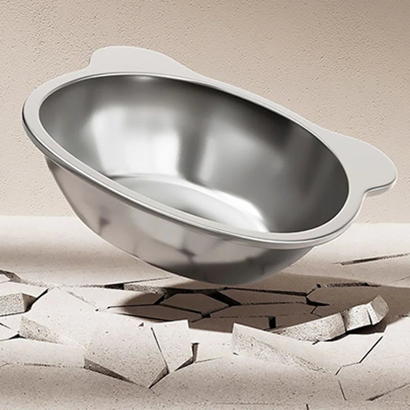 Raised Cat Bowls Tilted Neck Guard Cat Food Bowl 304 Stainless Steel Shatter-resistant Elevated 15° Pet Supplies For Puppy Cat