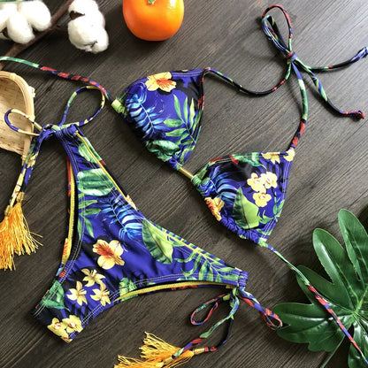 Women's Printed Bikini Beach Holiday Trio