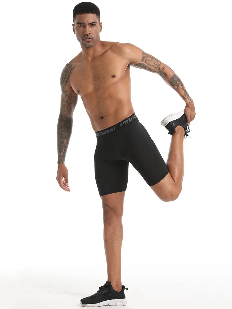 2023 New Crossfit Compression Gym Shorts Men Quick-drying Workout Fitness Leggings Shorts Running Bottom Sports Tights for Men
