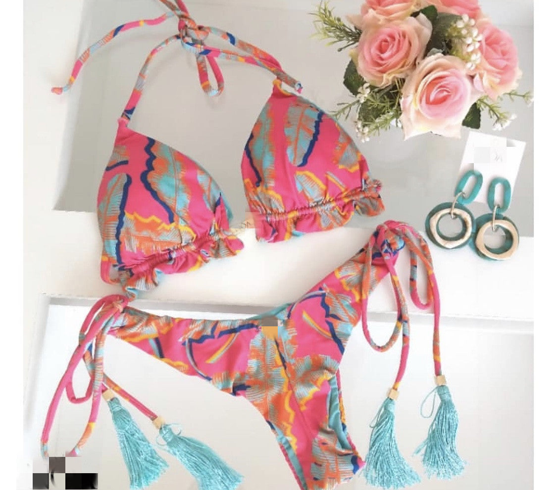 Women's Printed Bikini Beach Holiday Trio