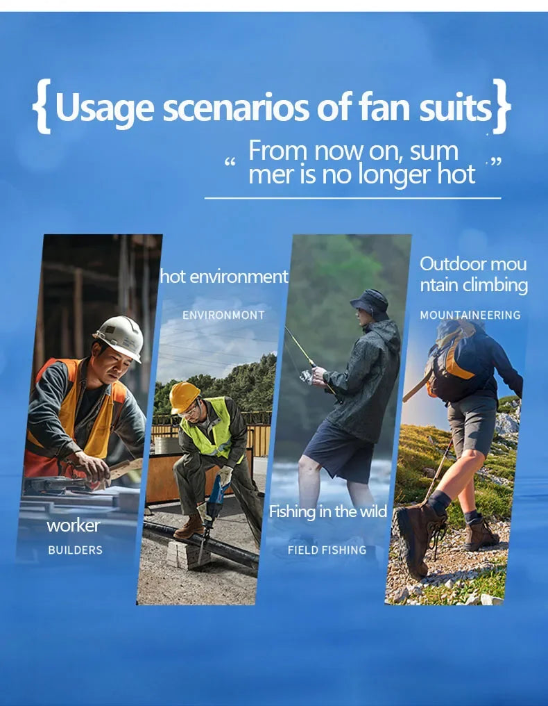 Men Women Smart Air Conditioning Cooling Jacket with Fans Intelligent Heat Dissipation UV Protection Outdoor Work Clothes Summer