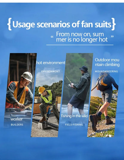 Men Women Smart Air Conditioning Cooling Jacket with Fans Intelligent Heat Dissipation UV Protection Outdoor Work Clothes Summer