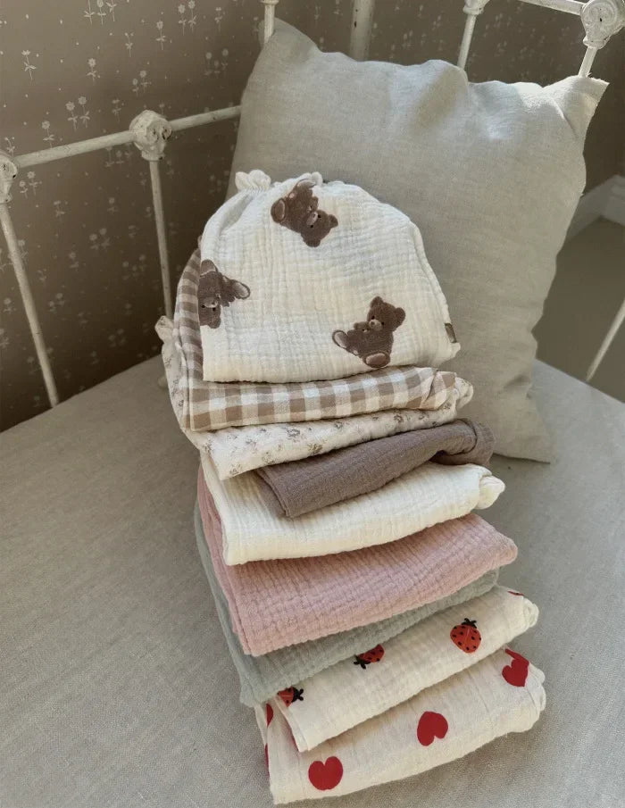 Organic Cotton Baby Pants – Soft Muslin Print