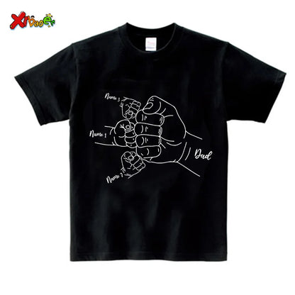 Fathers Day Shirt Personalized Papa T Shirt Daddy's Team Shirts Custom Kids Name Daddy Shirt Family Matching Outfits Father Day