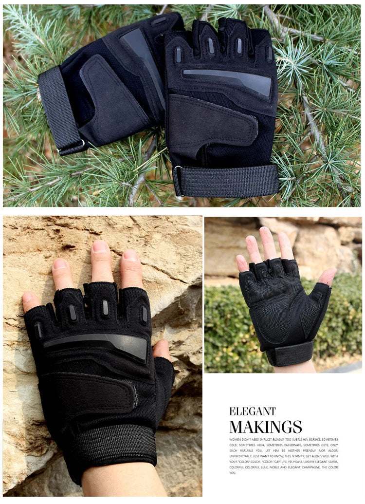Cycling Tactical Gloves Half Finger Men Women Outdoor Fitness Gloves Spring Summer Anti Slip Wear-Resistant Gym Dumbbells Gloves