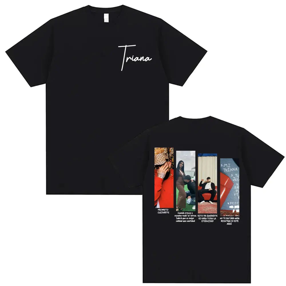 Rapper Cano Triana Tour Album 2025 Printed Tshirts for Men Women Harajuku Hip Hop Street T-shirt Casual Cotton Oversized T Shirt