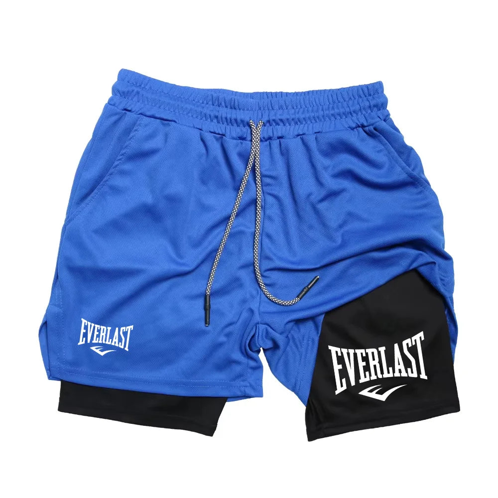 Men Running Shorts 2 In 1 Double-deck Sport Shorts Sportswear Gym Fitness Short Pants Training Jogging Bottom  ClothingMen's