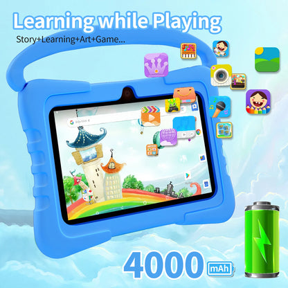New 7 Inch 5G Android Kids tablets Quad Core 4GB+64GB ROM Android 13 Tablet PC Cartoon Pattern Kids-Proof protective Case