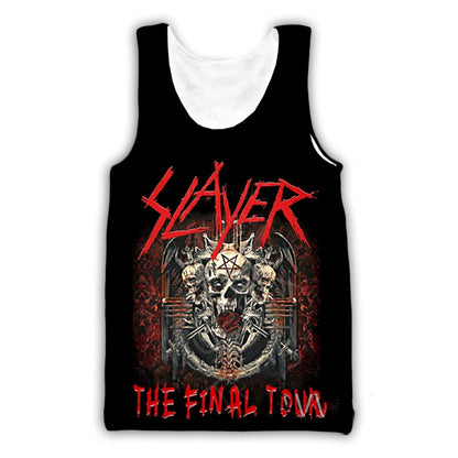 Slayer Rock Band 3D Print Tank Tops Men's Women Streetwear Hip Hop Oversized Fitness Gym Vest Sport Sleeveless Tops Men Clothing