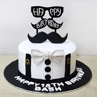New Dad's Happy Birthday Cake Topper Golden Beer Super Dad High-grade Acrylic Father's Day Party Cake Toppers Dessert Decoration