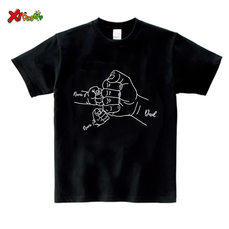 Fathers Day Shirt Personalized Papa T Shirt Daddy's Team Shirts Custom Kids Name Daddy Shirt Family Matching Outfits Father Day