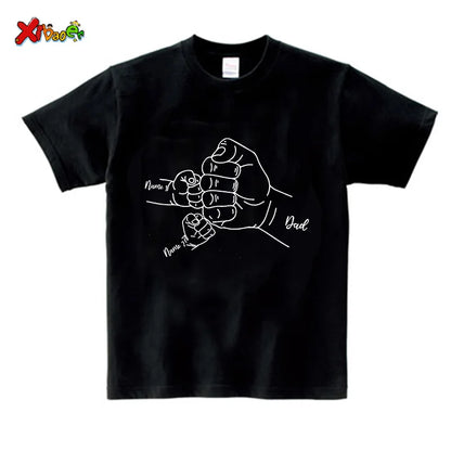 Fathers Day Shirt Personalized Papa T Shirt Daddy's Team Shirts Custom Kids Name Daddy Shirt Family Matching Outfits Father Day