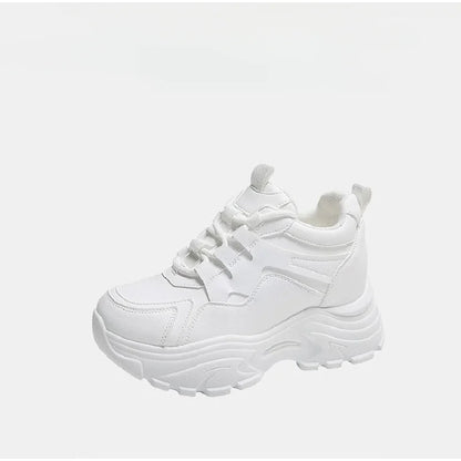 Women's Walking Sneakers, Lightweight Non-Slip High-Top Platform Chunky Sneakers, Elevator Shoes for Daily Wear & Fitness
