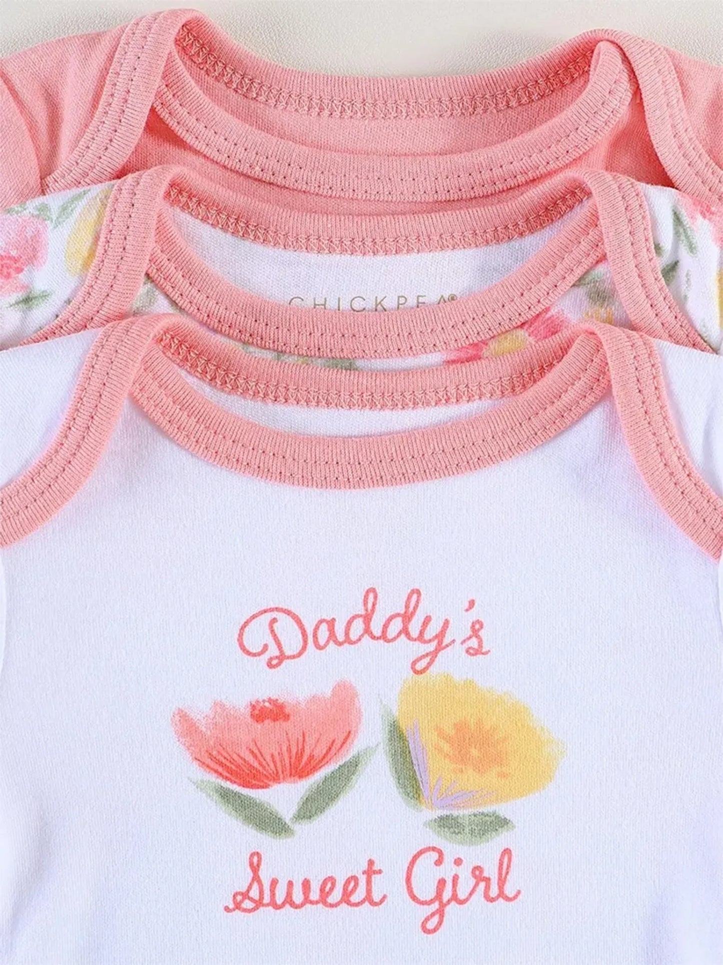 Baby girl clothes 3PCS Baby girl onesies newborn baby clothes Summer Short-sleeved jumpsuit Suitable for 0-9 months