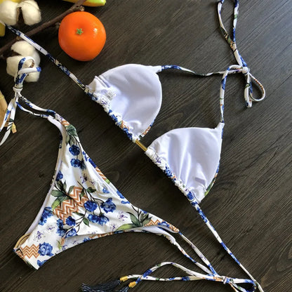 Women's Printed Bikini Beach Holiday Trio