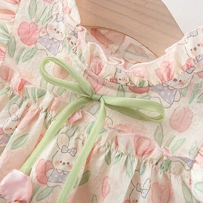Summer New Baby Girl Dress Sweet Tulip Children'S Sleeveless Clothes (9 Months -4 Years Old)