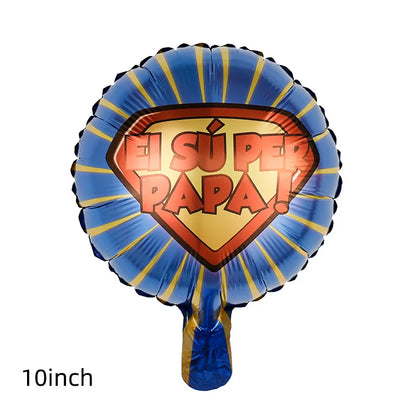 10pcs 10inch Happy Father's Day Foil Balloons Fathers Day Spanish Te Amo Papa Air Globos For Father Birthday Party Decorations