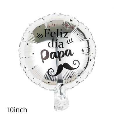 10pcs 10inch Happy Father's Day Foil Balloons Fathers Day Spanish Te Amo Papa Air Globos For Father Birthday Party Decorations
