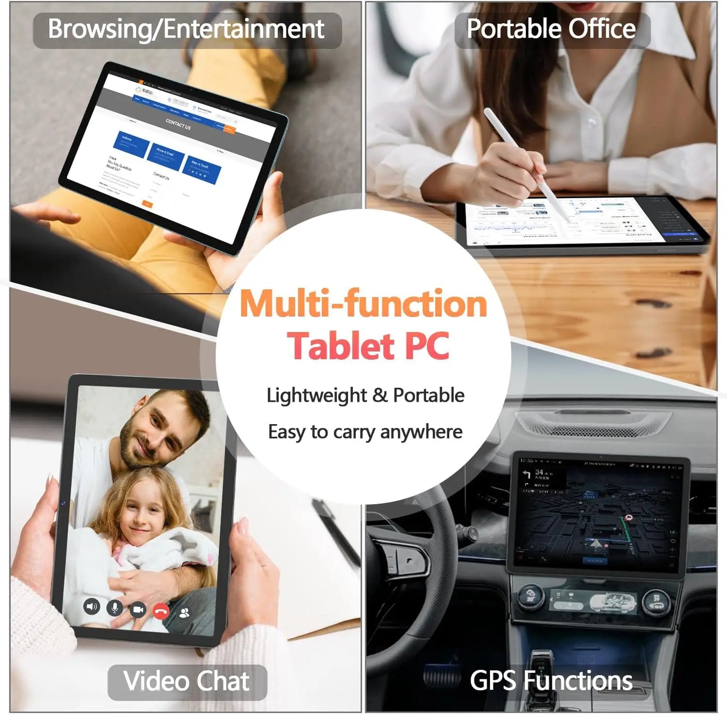 New 10.1 Inch Android 15 Tablet PC 12GB RAM 512GB ROM WiFi Bluetooth 7000mAh Battery HD Touch Screen With Free BT Keyboard CASE