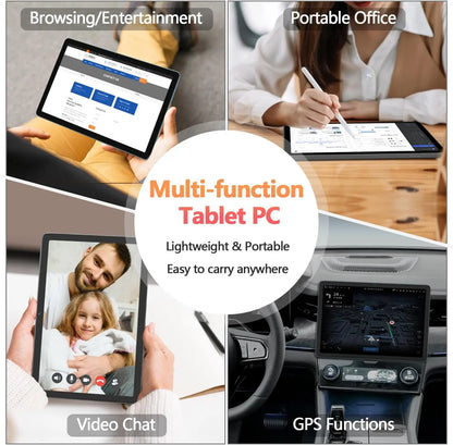 New 10.1 Inch Android 15 Tablet PC 12GB RAM 512GB ROM WiFi Bluetooth 7000mAh Battery HD Touch Screen With Free BT Keyboard CASE