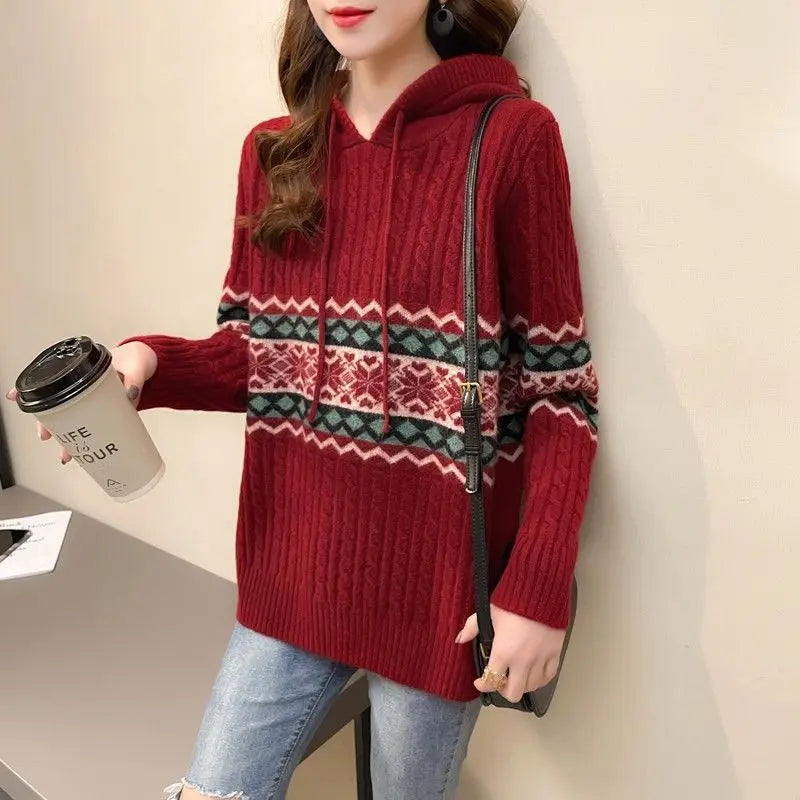Ethnic Style Loose Baggy Hoodie Sweater