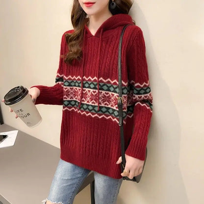 Ethnic Style Loose Baggy Hoodie Sweater