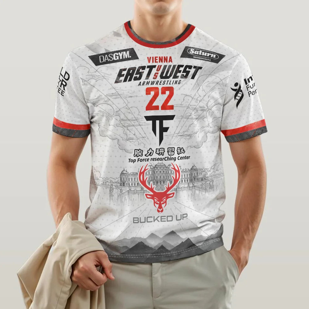 2026 The East vs West Series 23 Armwrestling T-Shirt Fans Breathable Sports Jersey Men's Breathable Quick Dry Fitness Gym Tees