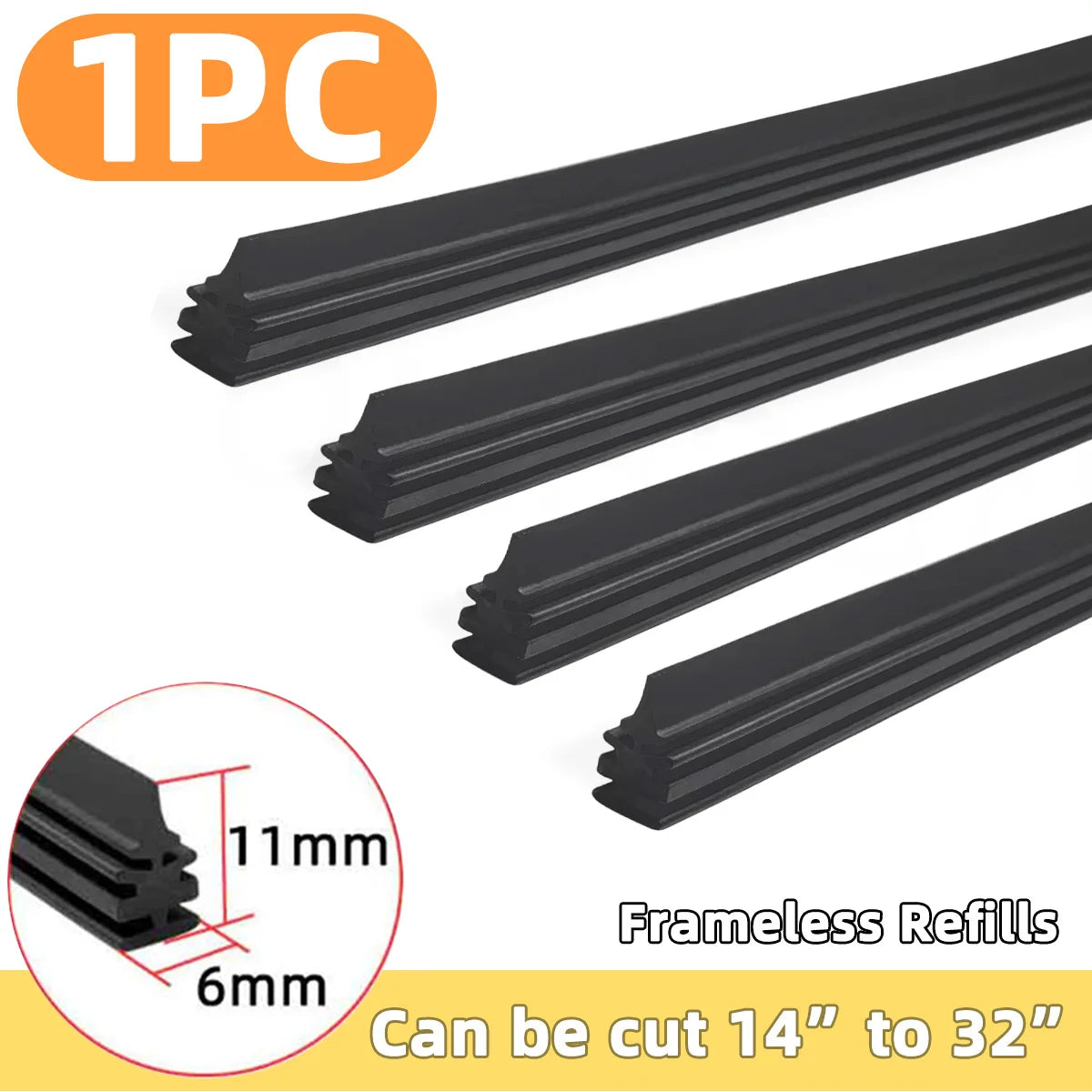 1PC Car Wiper Filler Strip Can Be Cut Boneless Universal Filler Strip 14"16"17"18"19"20'21"22"24"26"28"30"32"