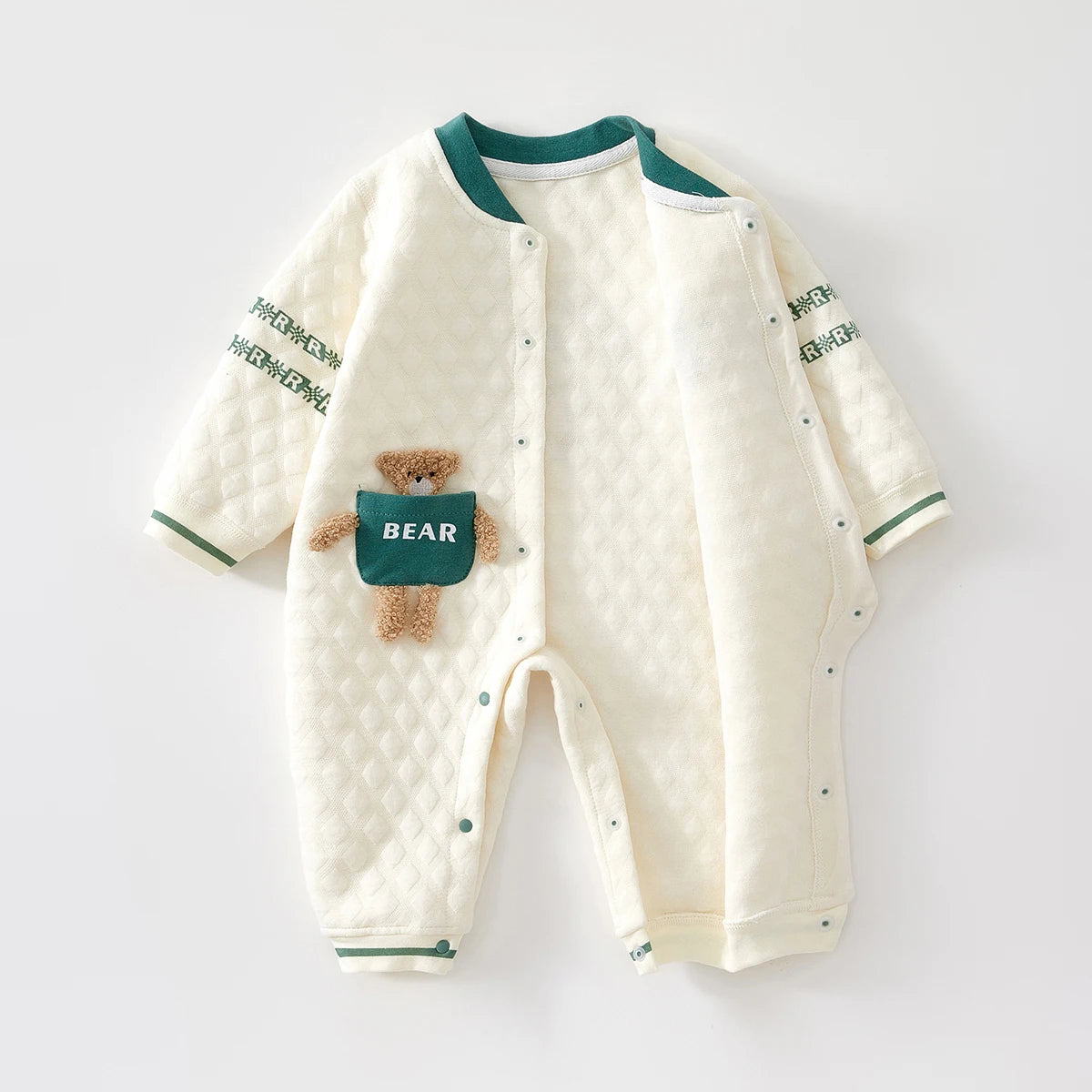 Baby Clothes for Autumn, Class A, Boys' Full-Month Outfit, One-Piece Romper, Baby Thermal Interlayered Warm Newborn Bodysuit