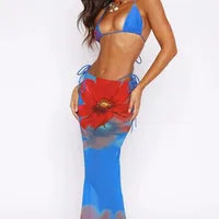 Three-Piece Swimsuit 2025 New Bikini Sexy Solid Color Split Women's Swimwear for Women