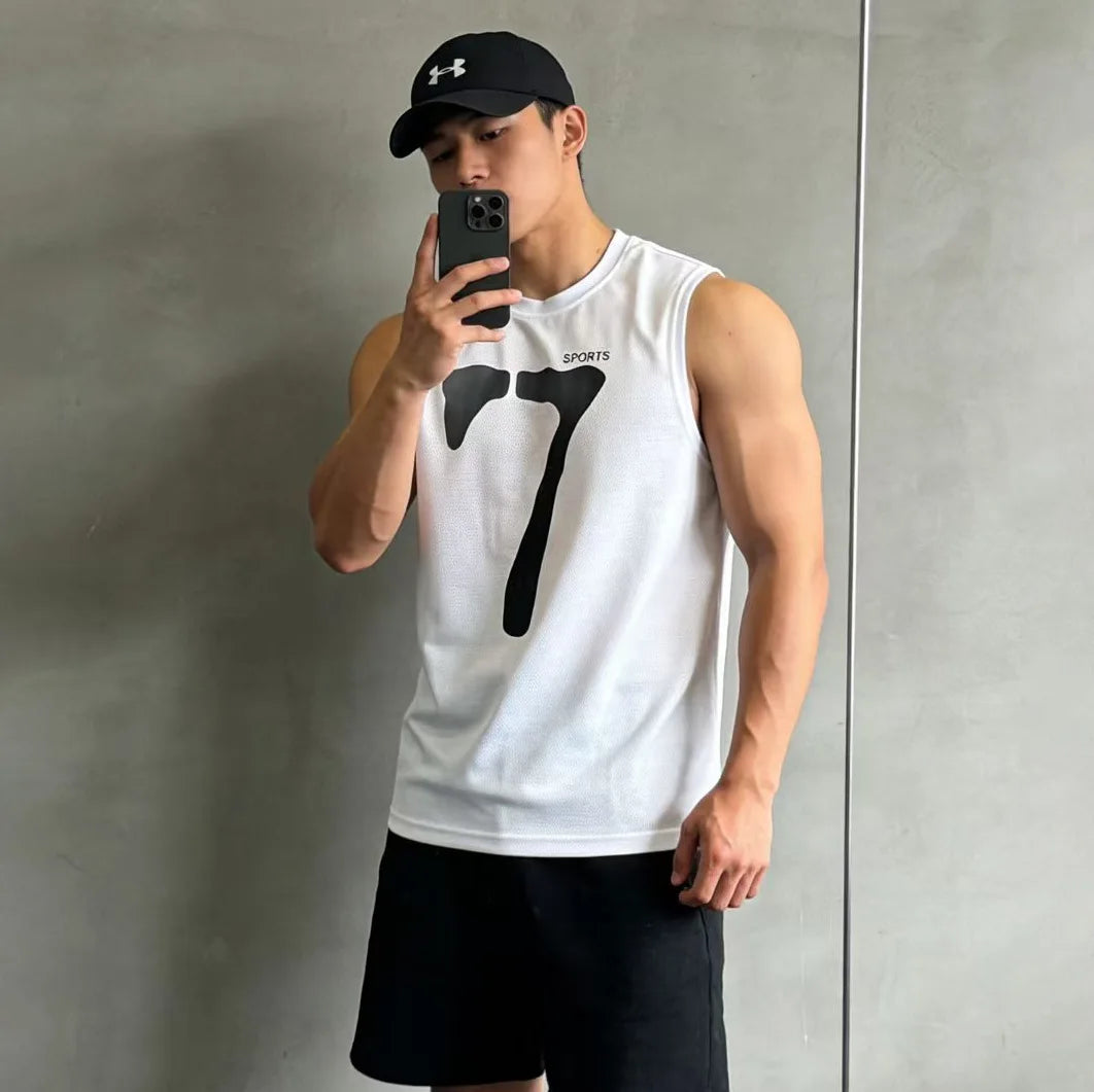 Running Tank Top Men Summer Sport Gym Vest Quick Dry Training Tanktop Workout Singlets Man Fitness Bodybuilding Sleeveless Shirt