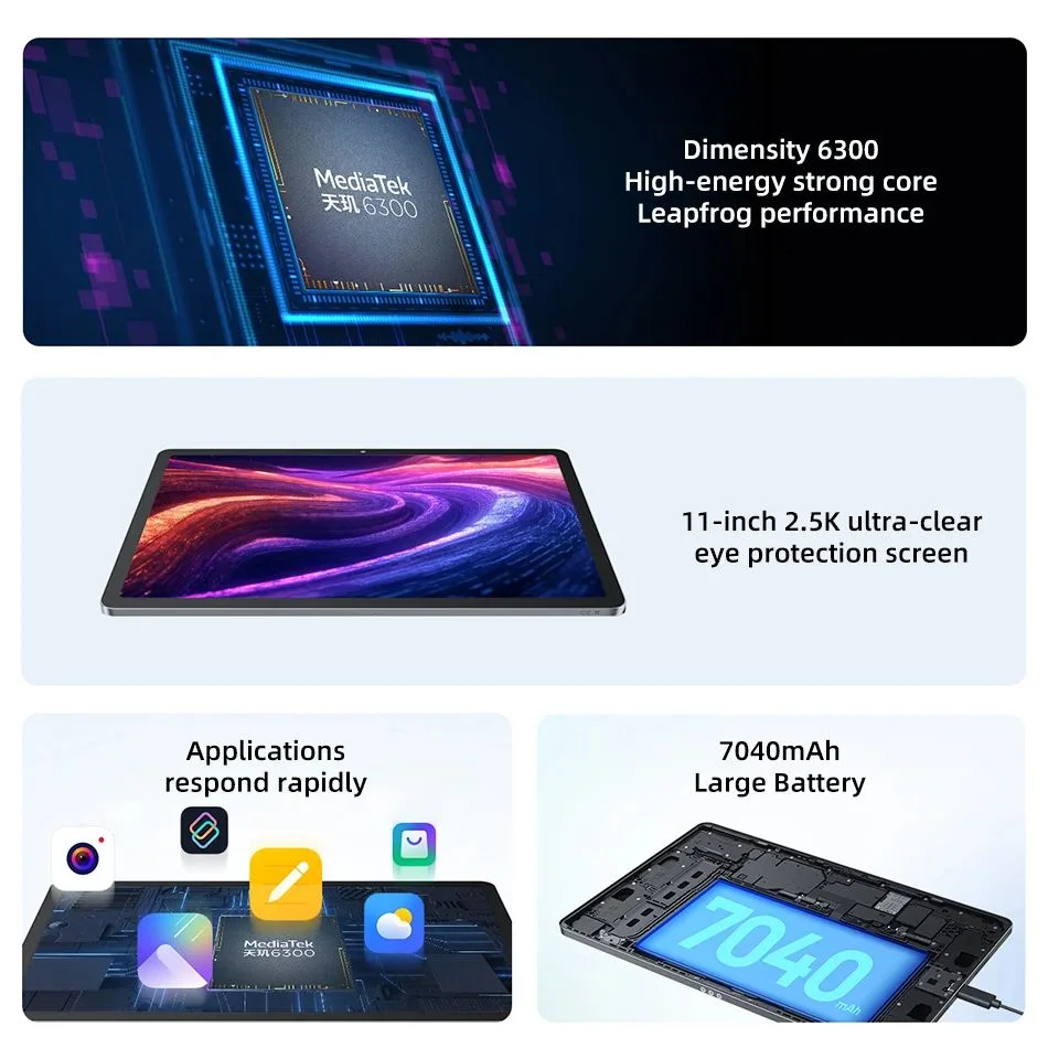 Original Lenovo Xiaoxin Pad 11 2025 Tab 128GB 256GB ROM MTK Dimensity 6300 11" 2.5K Screen 7040mAh WIFI Pads Tablet CN Version