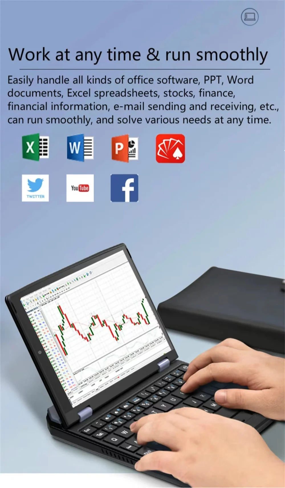 Mini Laptop IPS Touch Screen Intel N95 CPU 16GB+256GB Netbook PC
