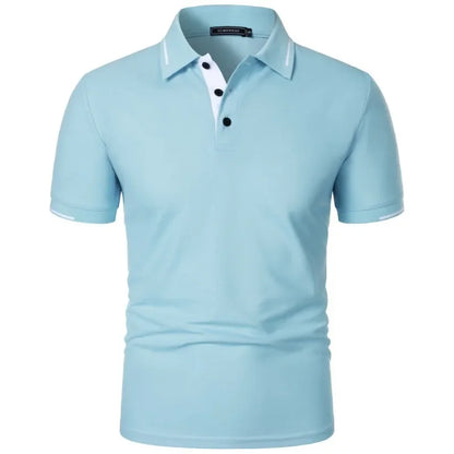 Men's Short Sleeve Polo Shirt Summe Button Classic Fit Casual T-Shirts Oversize Pullover Shirts Man Solid Color Lightweight Tops