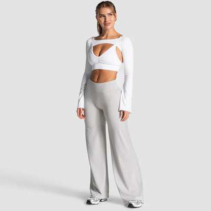 Charming Pro Scrunch Straight Leg Pants Butt Lifting Sculpting Wide Leg Leggings Gym Yoga Jogging Push Up Women Baggy Sweatpants