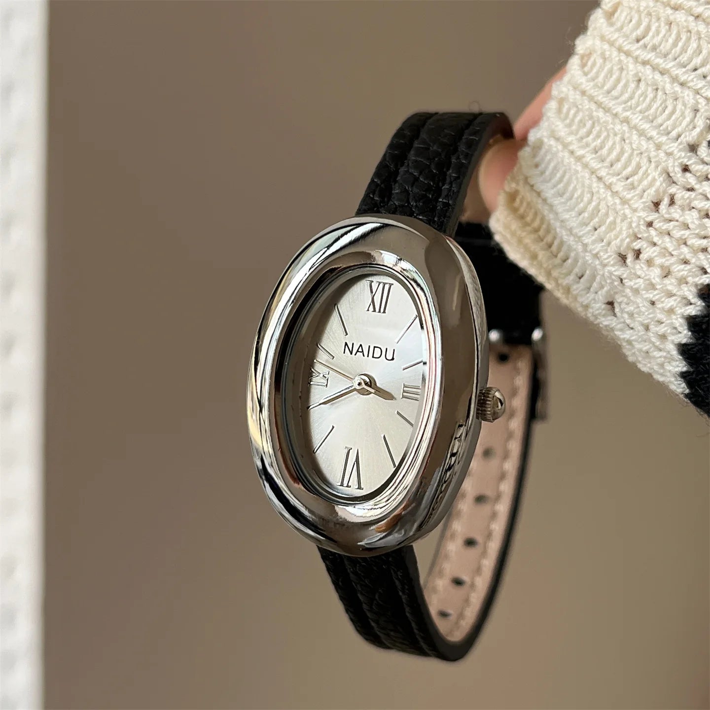 Vintage Oval Dial Women Watch Casual Leather Band Analog Quartz Watches Female Wristwatch Dropshipping Clock Reloj De Mujer