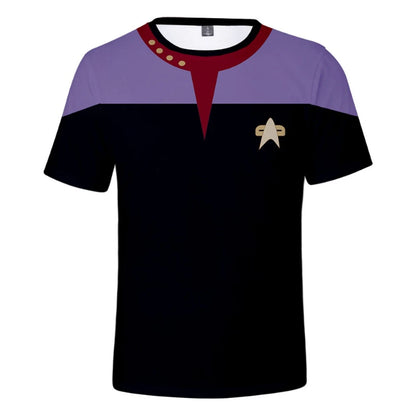 Summer fashion and creative interstellar fans 3D printing simple and personalized casual short sleeves