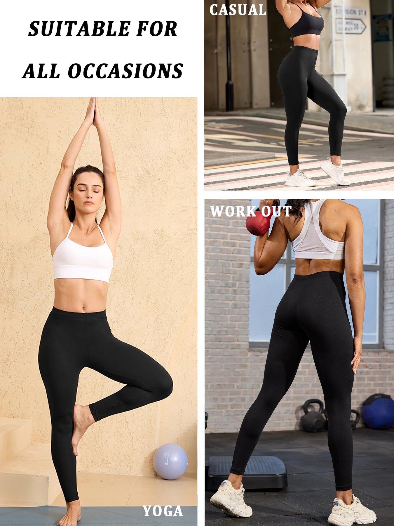 Women's Low Rise Workout Leggings - Super Soft High Elastic Tights for Yoga Running Training Daily Life