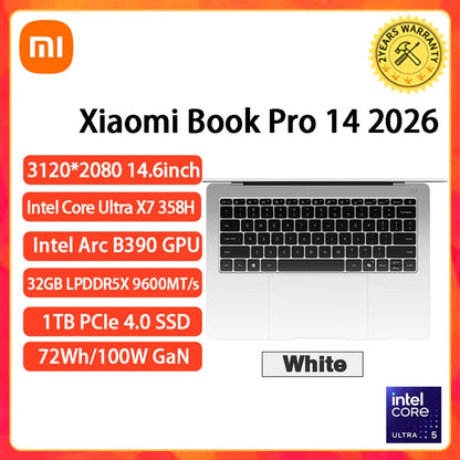 2026 Xiaomi RedmiBook Pro 14 Laptop Mi Notebook U5-325/U-338H/U7-358H 24GB/32GB 1TB