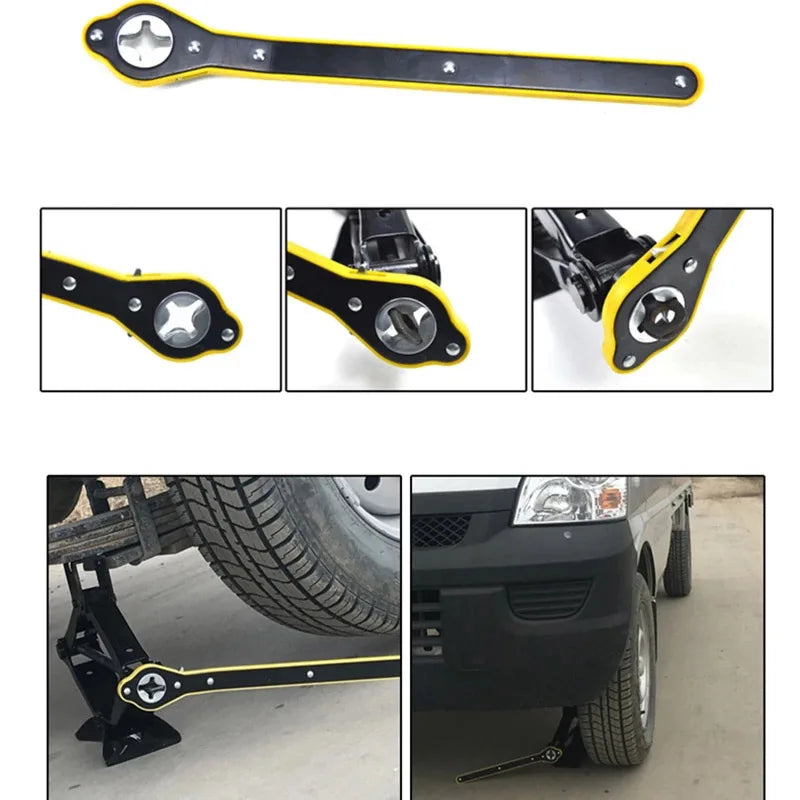 Automotive Labor-Saving Long Handle Jack Ratchet Wrench Automotive Key Tire Suspension Ear Wrench Automotive Maintenance Tool