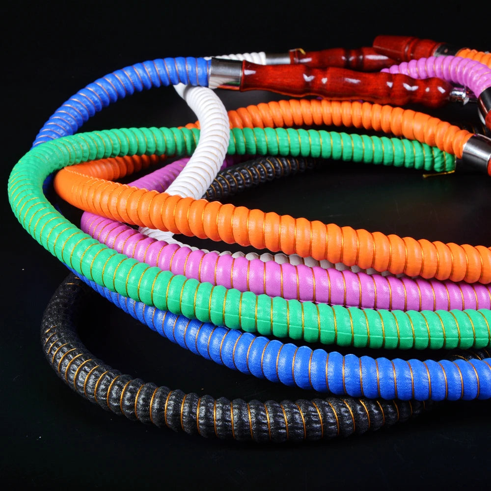 1M Leather Shisha Pipe Hookah Hose Wood Mouth Tip Shisha Pipe Hookah Hose Sheesha Narguile Chicha Water Pipes Shisha Hookah Hose
