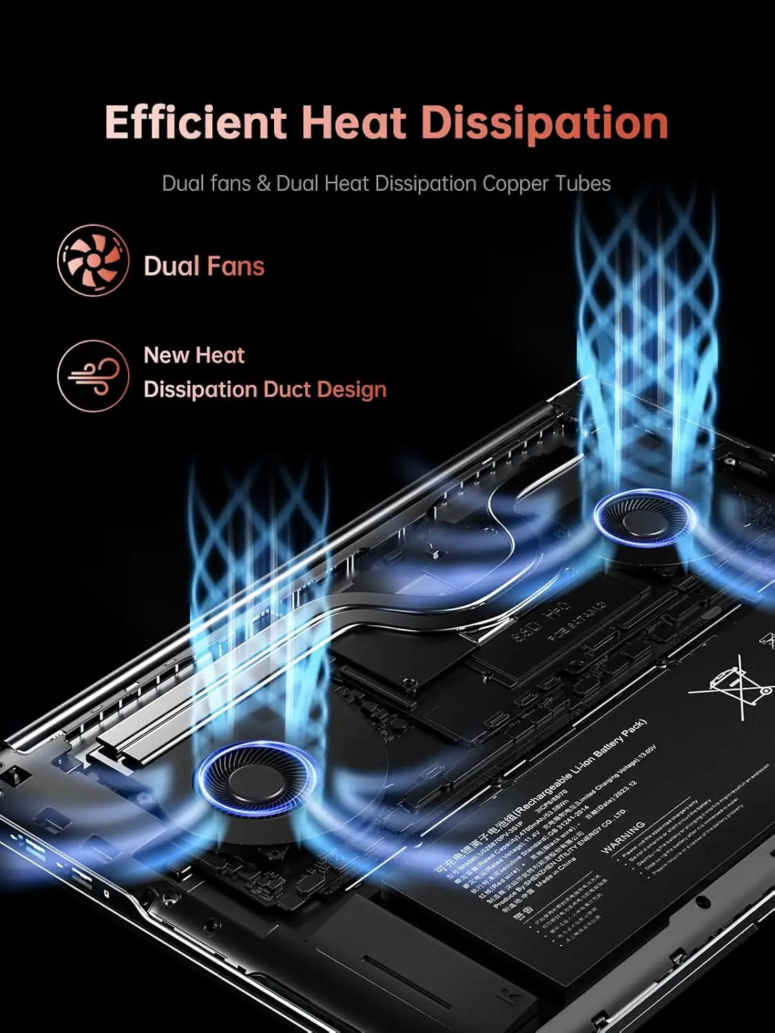 KAMRUI Gaming Laptop 16inch AMD Ryzen9 6900HX 16GB LPDDR5 512GB M.2 NVMe PCIe3.0 SSD Radeon 680M Win11PRO WiFi6 Backlit Keyboard