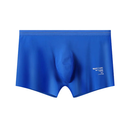 Fashion Men's Underwear Ice Silk Seamless Solid Color Ultra-thin Breathable Boxers for Male Lingerie Bikini Panties