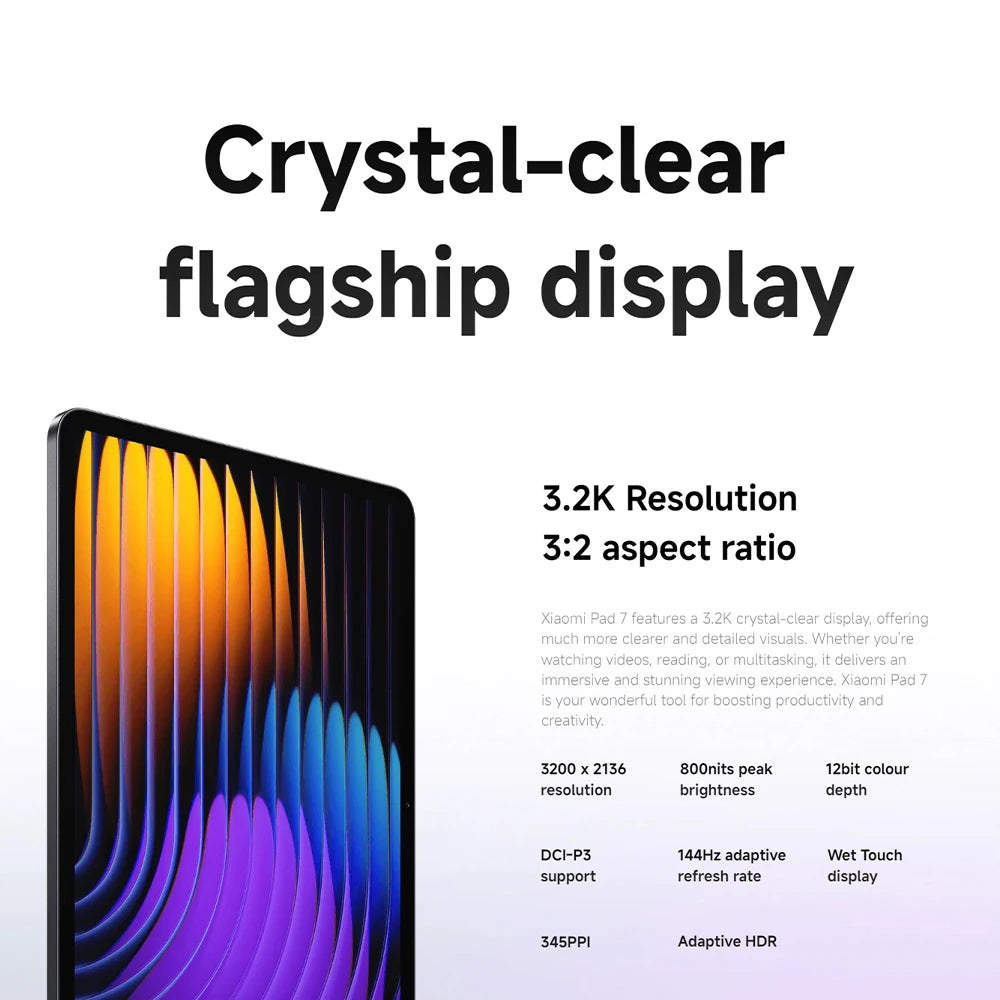 Global Version Xiaomi Pad 7 11.2‘’ 3.2K 144Hz Display 8850mAh Big Battery 13MP Real Camera Tablet PC Snapdragon 7+ Gen 3